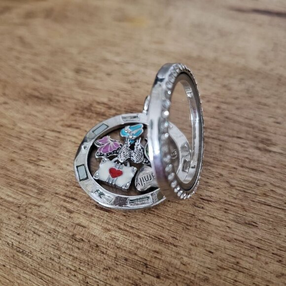 NEW Silver Floating Charm Locket CZ Halo Interchangeable Family & Summer Friends - Picture 12 of 13